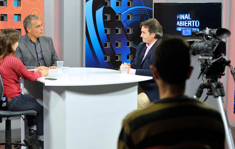 Grabando "Final Abierto" en Estudio de TV.